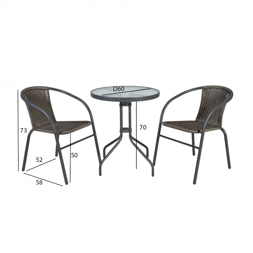 Balcony set BISTRO table, 2 chairs – 2