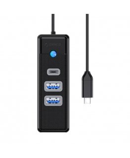 Orico Hub Adapter USB-C to 2x USB 3.0 + USB-C, 5 Gbps, 0.15m (Black)