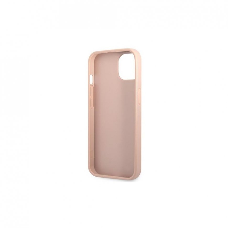 Guess GUHCP13SPSATLP iPhone 13 mini 5,4 colio rožinis/rožinis kietas dėklas SaffianoTriangle logotipas – 4