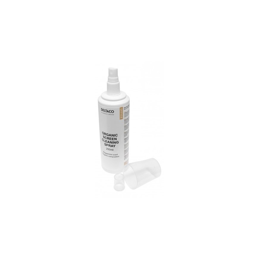 Organic cleaning liquid for screens DELTACO OFFICE 250ml, non-alcoholic and biodegradable, peppermin – 2