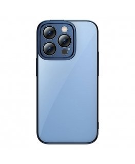 Baseus Glitter Transparent Case and Tempered Glass set for iPhone 14 Pro Max (blue)