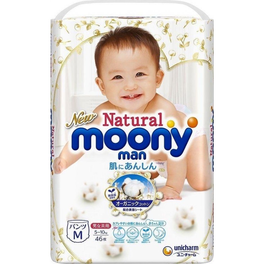 Diapers - panties MOONY Natural, M 5-10 kg, 46 pcs. – 2