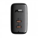 Wall Charger Acefast A9, 2x USB-C, PD 40W (black) Wall Charger Acefast A9, 2x USB-C, PD 40W (black)
