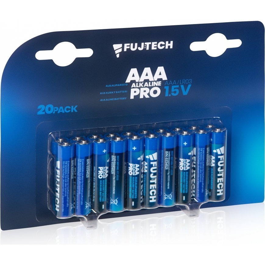 Fuj: tech Alkaline Pro AAA 1,5 V leelispatarei, 20 tk