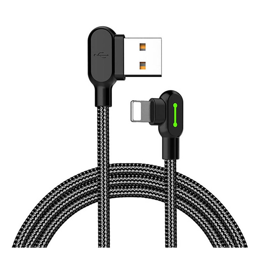 Mcdodo CA-4671 LED Angle USB Lightning Cable, 1.2m (Black)
