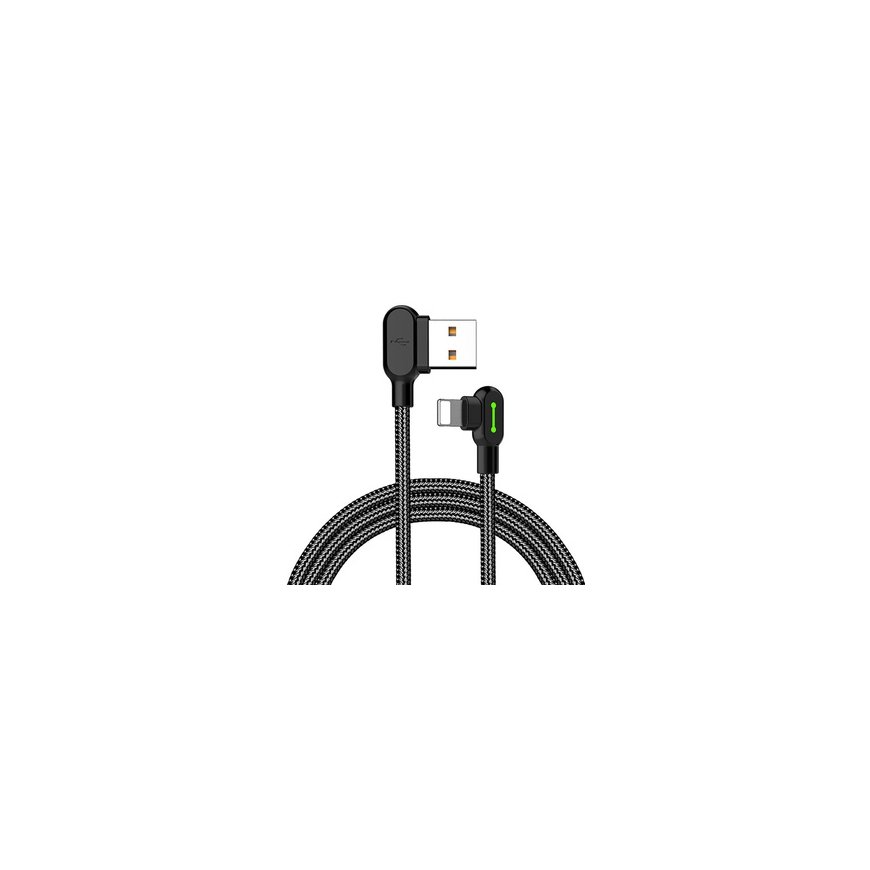 Mcdodo CA-4671 LED Angle USB Lightning Cable, 1.2m (Black) – 2