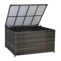 Pillowcase WICKER 140x80x65cm, frame: steel with synthetic wicker, color: dark brown