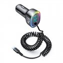 Car charger Joyroom JR-CL20, 2x USB + 2x Lightning, 57W + Lightning cable (black) Car charger Joyroom JR-CL20, 2x USB + 2x Lightning, 57W + Lightning cable (black)