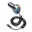 Car charger Joyroom JR-CL20, 2x USB + 2x Lightning, 57W + Lightning cable (black) Car charger Joyroom JR-CL20, 2x USB + 2x Lightning, 57W + Lightning cable (black)