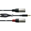 Cordial-Y кабель, 3,5 мм - 2 x XLR, 1,5 м Cordial-Y кабель, 3,5 мм - 2 x XLR, 1,5 м
