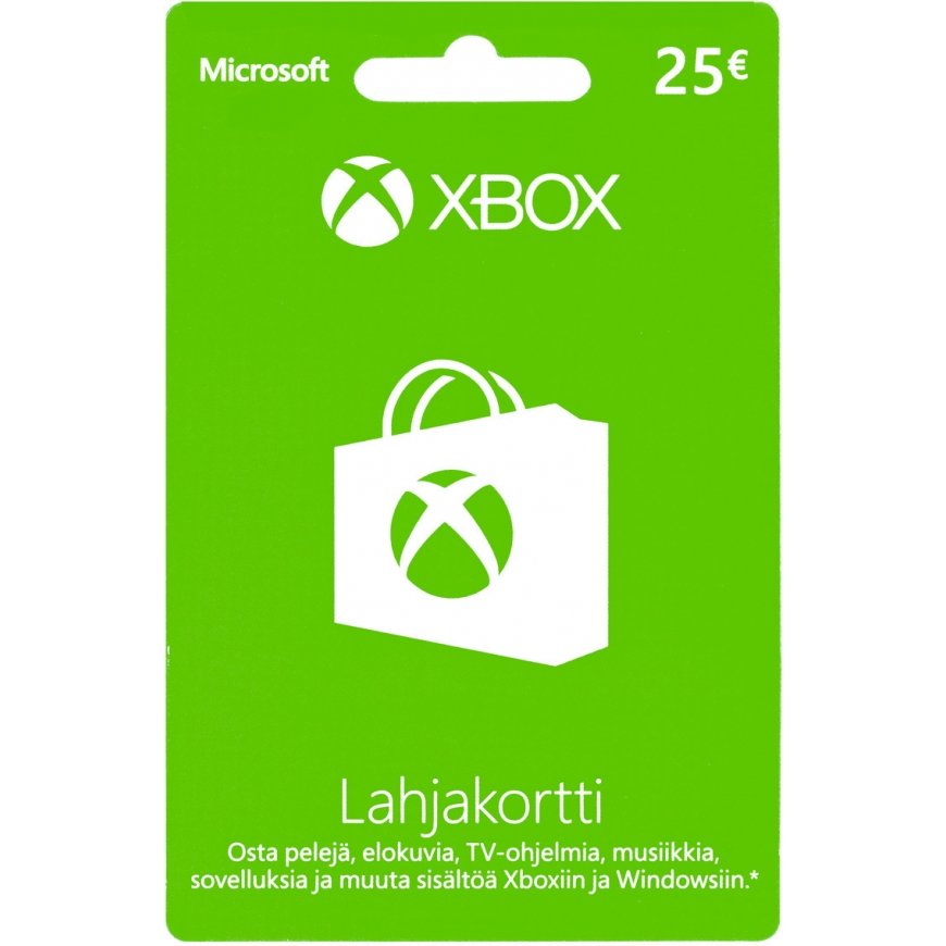 Microsoft Xbox / Windows Gift Card 25 Euro, Activation Card