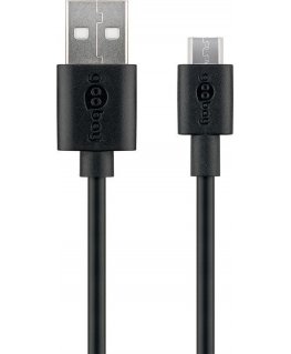 Goobay Micro USB charging and sync cable 46800 Black, USB 2.0
