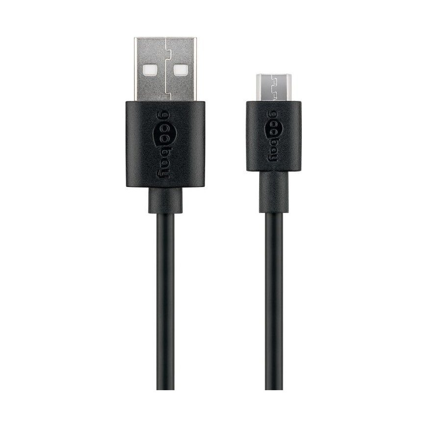 Goobay Micro USB charging and sync cable 46800 Black, USB 2.0