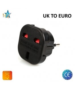 HQ Power Plug adapter from UK (United Kingdom) 3pin to Euro Socket - UK to EU Adapter (OEM)