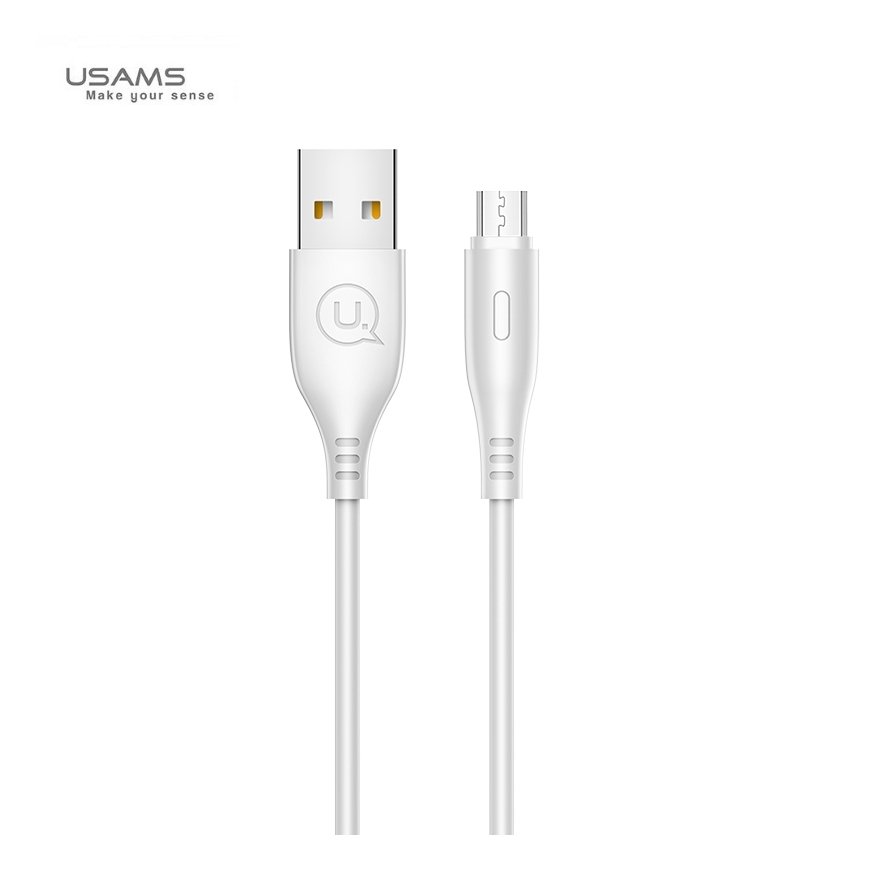 Usams US-SJ268 U18 Flexi PVC Universal Micro USB to USB Data & Fast 2A Charger Round Plug Cable 1m W