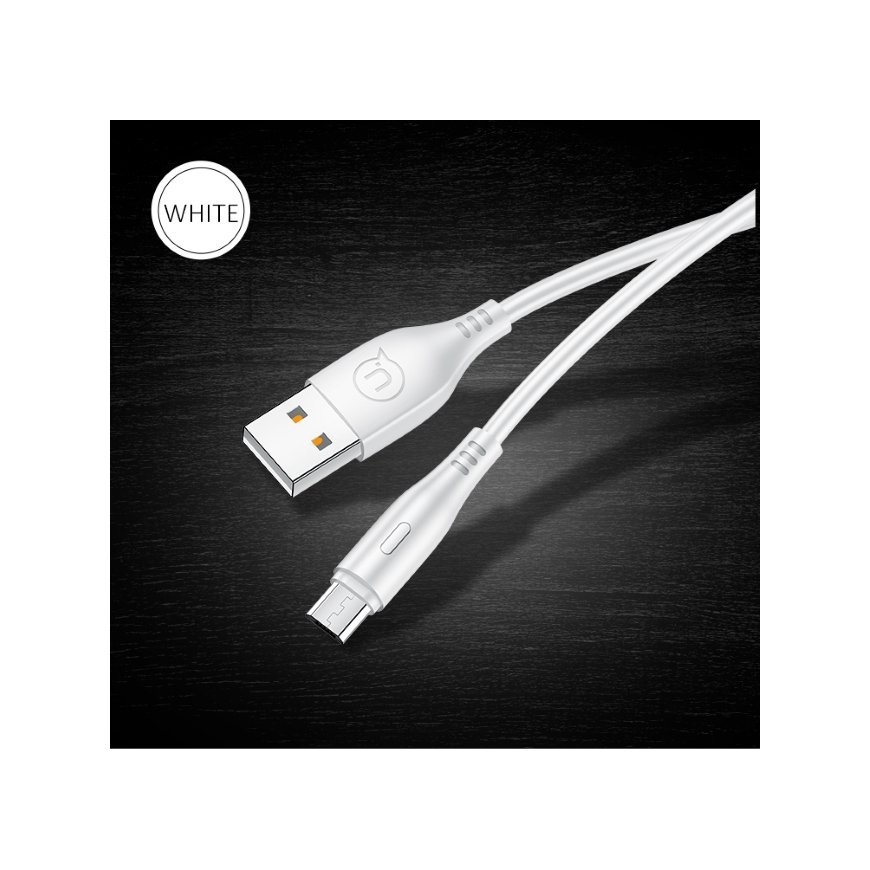 Usams US-SJ268 U18 Flexi PVC Universal Micro USB to USB Data & Fast 2A Charger Round Plug Cable 1m W – 6
