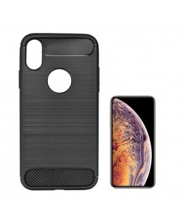 TakeMe супер тонкий и прочный TPU чехол-крышка с эффектом КАРБОНА для Apple iPhone Xs Max Черный