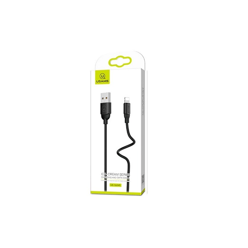 Usams US-SJ245 Ice Cream Durable-Soft Universal Lighting to USB Data & Fast 2A Charger Cable 1m Blac – 5