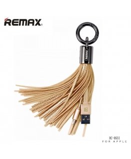 Remax RC-053i Designer Key Chain Ring with Apple Lightning Data & Charger cable (MD818) Gold