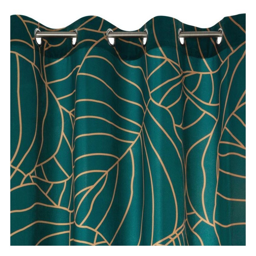 Eurofirany LIMITED COLLECTION LILI2 Soft velvet night curtain with large leaves motif, 140X250 cm, l – 3