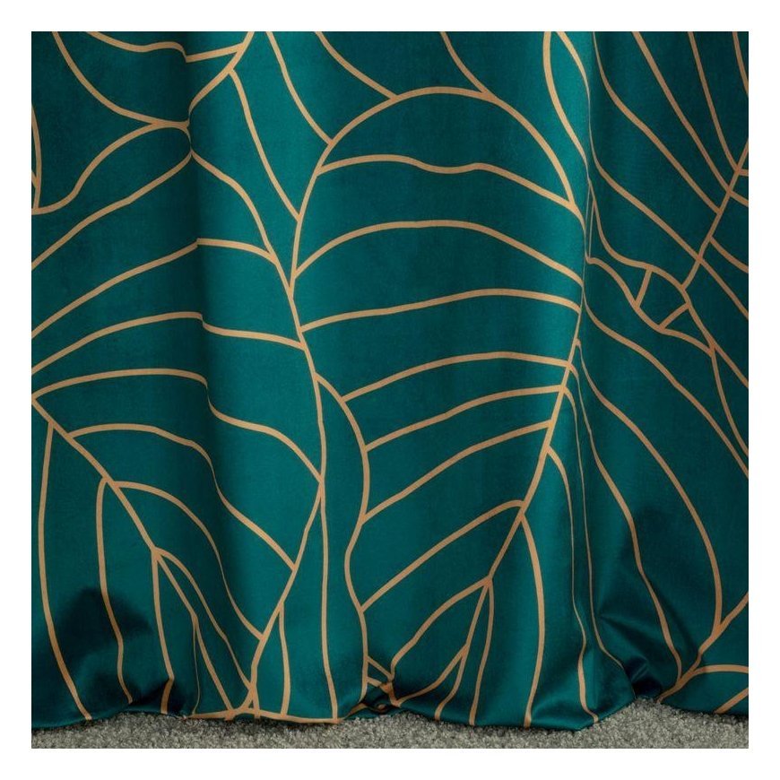 Eurofirany LIMITED COLLECTION LILI2 Soft velvet night curtain with large leaves motif, 140X250 cm, l – 6