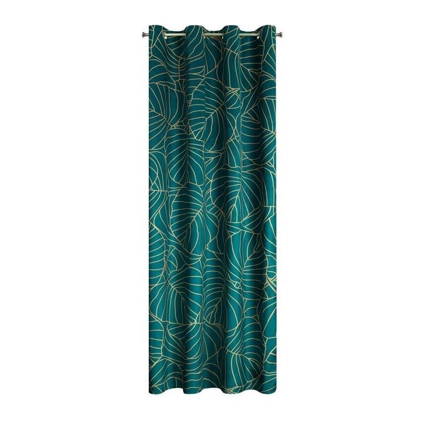 Eurofirany LIMITED COLLECTION LILI2 Soft velvet night curtain with large leaves motif, 140X250 cm, l – 9