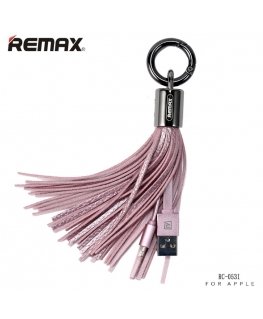 Remax RC-053i Designer Key Chain Ring with Apple Lightning Data & Charger cable (MD818) Pink