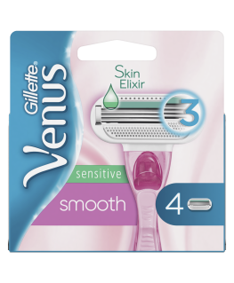 Gillette Venus Smooth Sensitive Razor Replaceable Heads, 4 pcs