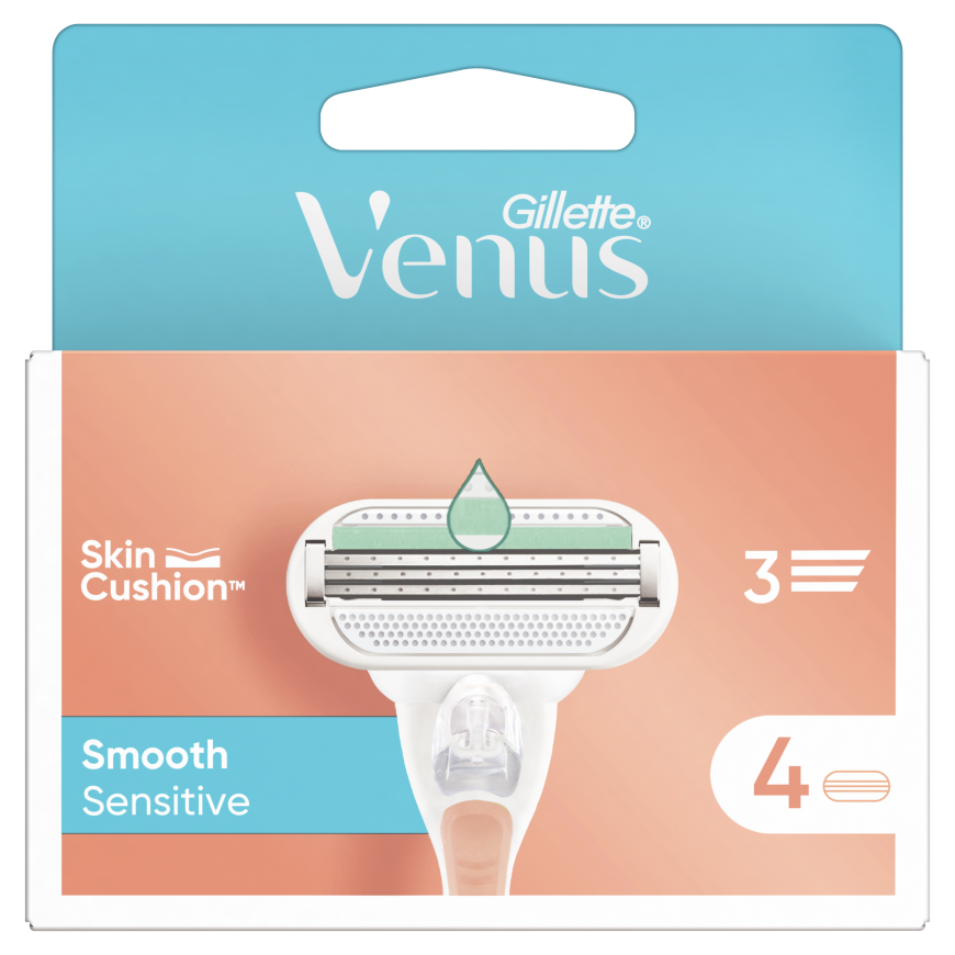 Gillette Venus Smooth Sensitive Razor Replaceable Heads, 4 pcs – 10