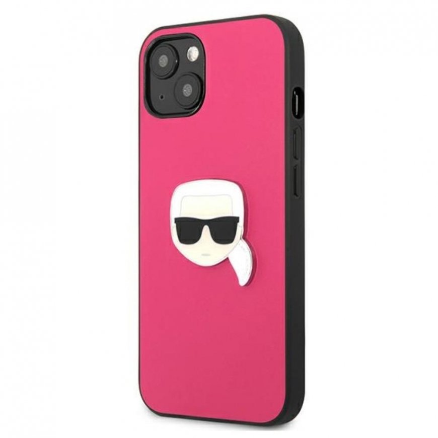 Karl Lagerfeld KLHCP13SPKMP iPhone 13 mini 5.4 inch Red/Pink Hard Case Oda Ikonik Karl&39s Head Meta – 3