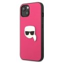 Karl Lagerfeld KLHCP13SPKMP iPhone 13 mini 5,4 colių raudonas/rožinis kietas dėklas Oda Ikonik Karl& Karl Lagerfeld KLHCP13SPKMP iPhone 13 mini 5,4 colių raudonas/rožinis kietas dėklas Oda Ikonik Karl&
