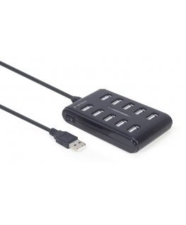 Gembird UHB-U2P10P-01 10-port USB 2.0 hub, black