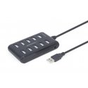Gembird UHB-U2P10P-01 10-port USB 2.0 hub, black Gembird UHB-U2P10P-01 10-port USB 2.0 hub, black