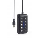 Gembird UHB-U2P10P-01 10-port USB 2.0 hub, black Gembird UHB-U2P10P-01 10-port USB 2.0 hub, black