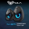 Aula N-69 Stilīgas Kompaktas Datora / Poratīvā 2.0 10W Stereo Skaļruņi 3.5mm + USB RGB + Pults Melna Aula N-69 Stilīgas Kompaktas Datora / Poratīvā 2.0 10W Stereo Skaļruņi 3.5mm + USB RGB + Pults Melna
