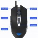 Aula S50 Multi-Color backlight Wired Gaming Optical mouse 7 buttons 800-4800dpi with ergonomic shape