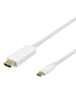 USB-C - HDMI cable DELTACO 4K UHD, gold-plated connectors, 1m, white / 00140020