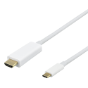 USB-C - HDMI cable DELTACO 4K UHD, gold plated,1m, white / 00140020