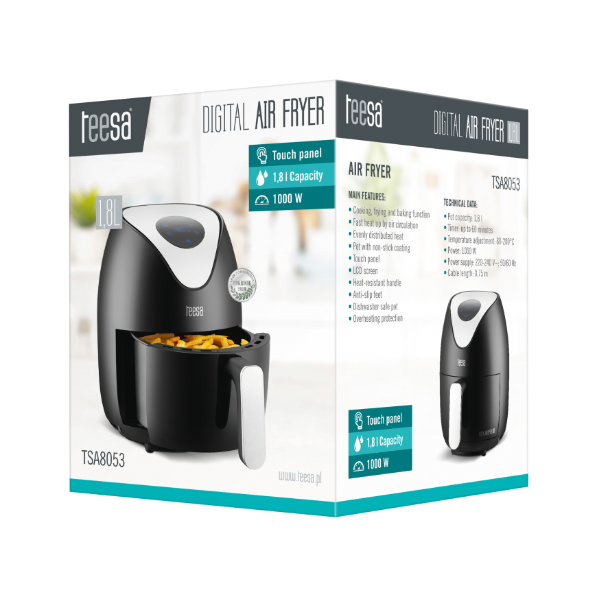 Deep fryer Heavy load TEESA DIGITAL AIR FRYER 1.8L – 5