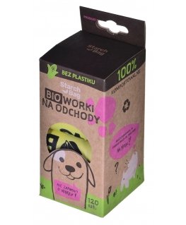 Kompostowalne BIOworki na odchody 8x15szt, zielony