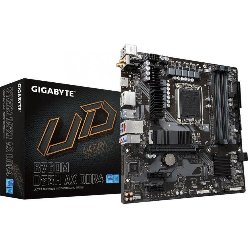 Mainboard GIGABYTE Intel B760 Express LGA1700 Micro-ATX Memory DDR4 Memory slots 4 2xPCI-Express 3.0