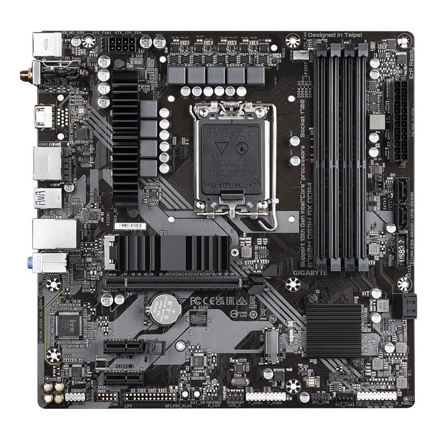 Mainboard GIGABYTE Intel B760 Express LGA1700 Micro-ATX Memory DDR4 Memory slots 4 2xPCI-Express 3.0 – 4