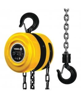 VOREL Chain winch, 1000 kg, steel, yellow, 80751