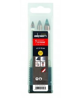 ALPEN Keramo Extreme ceramic tile and glass drill set 3 pcs. [0000300003100] 6/8/10mm