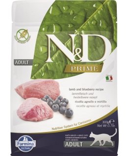 FARMINA N&D Prime Cat Lamb and Blueberry Adult - sausā kaķu barība - 300 g