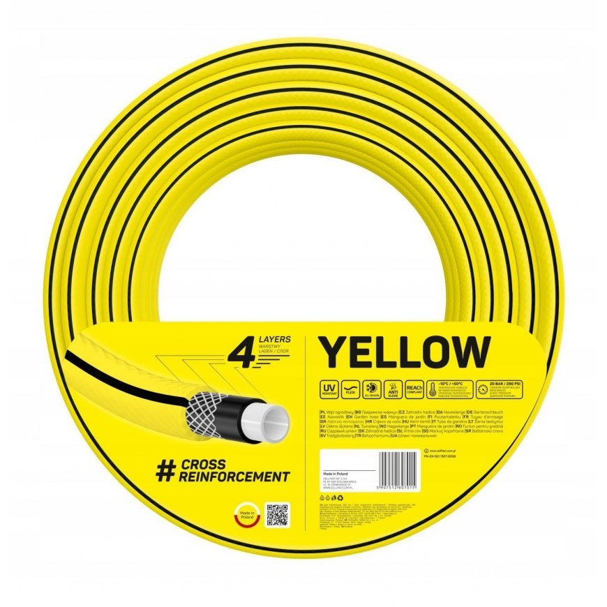 Garden hose Cellfast 4YELLOW 1/2" 30m