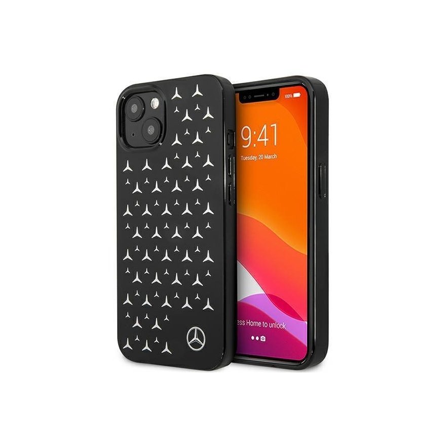 Case Mercedes Mercedes MEHCP13SESPBK iPhone 13 mini 5.4 inch black/black hardcase silver star pattern