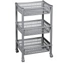 Stand with wheels 3 shelves Plast Team Jumbo silver Stand with wheels 3 shelves Plast Team Jumbo silver