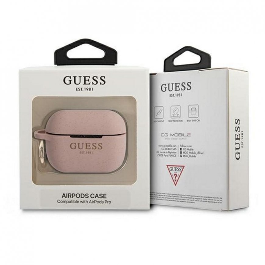 Guess GUAPSGGEP AirPods Pro cover pink/pink silicone glossy – 4