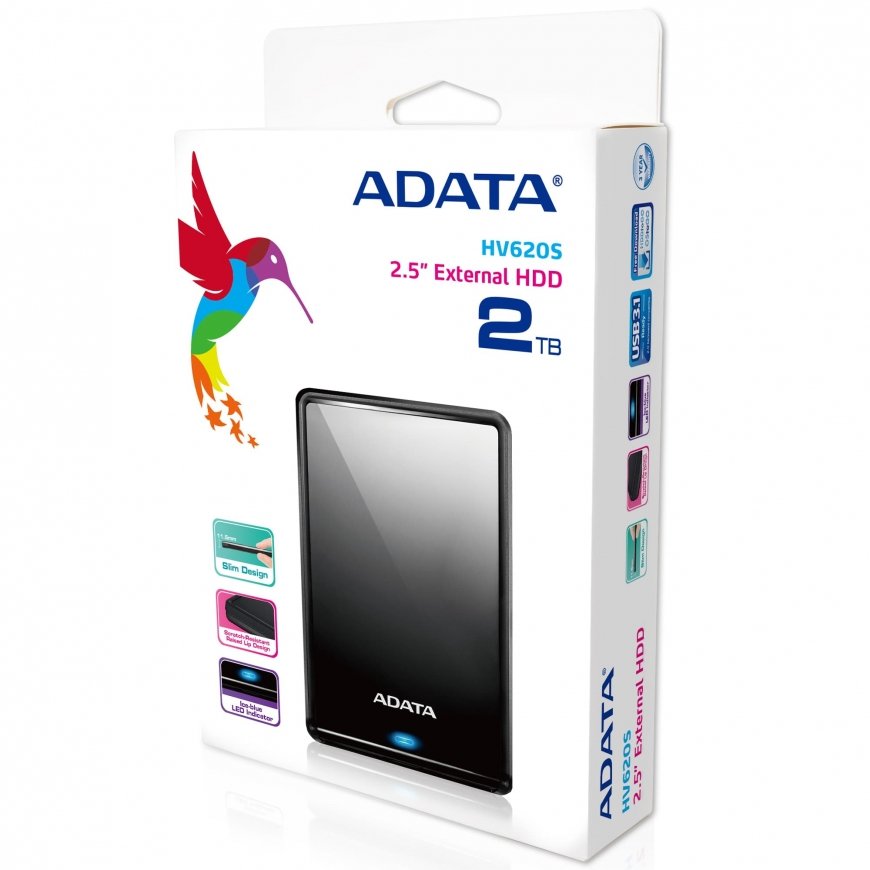 ADATA External Hard Drive HV620S 2000 GB, 2.5 ", USB 3.1 – 8